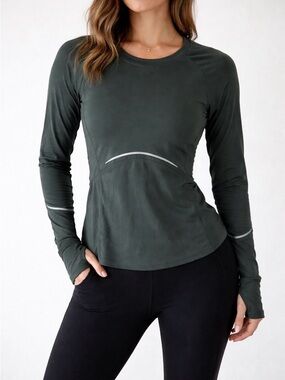 lululemon athletica Smoked Spruce Reflective Long Sleeve Running Shirt